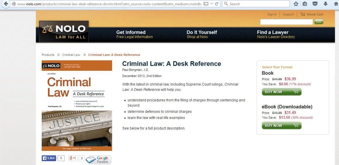 17% Off Criminal Law: A Desk Reference