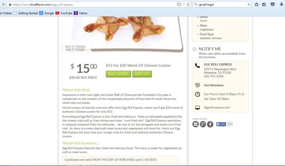 Local flavor coupon code