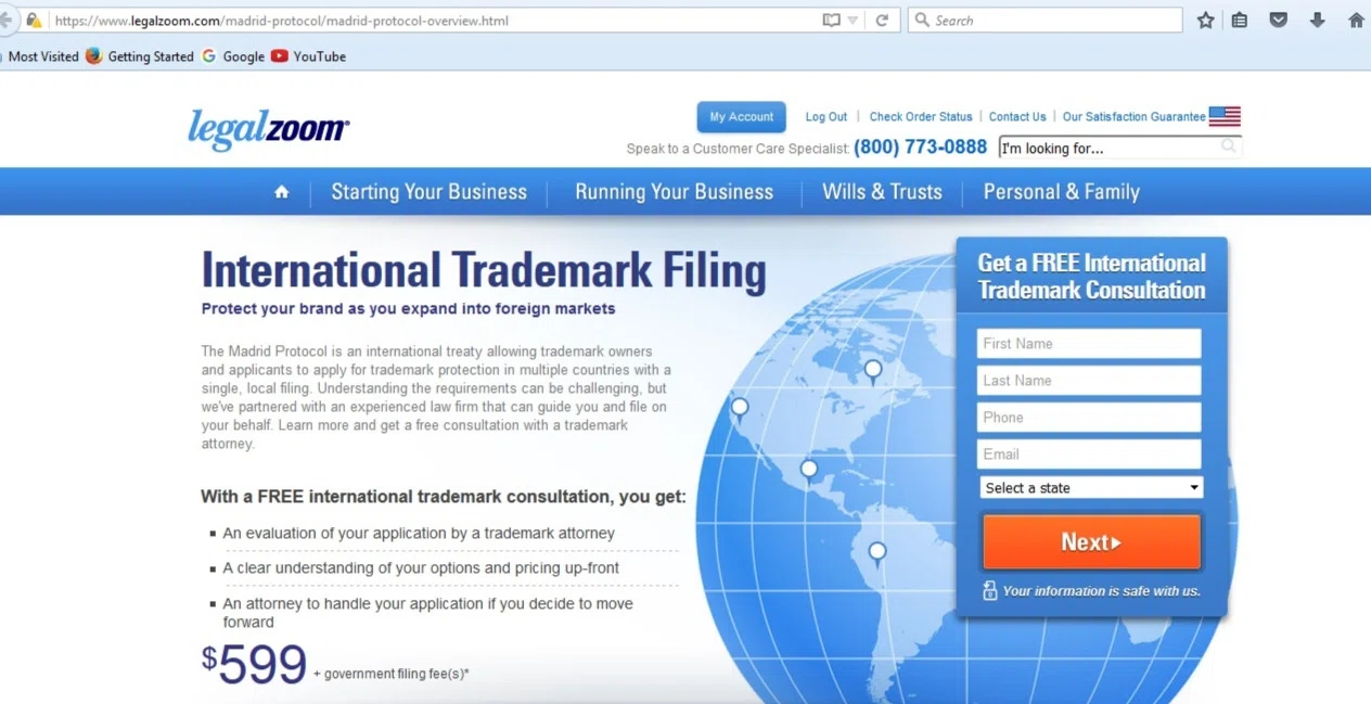 Legal Zoom - Free Consultation With International Trademark Filing ...