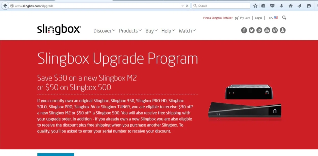 Slingbox - Slingbox Upgrade Program: Save 30 on a New Slingbox M2 or ...