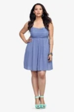Blue Polka Dot Challis Dress SKU: 500060