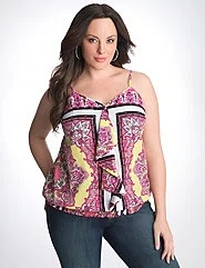 Full Figure Paisley Banded Bottom Cami by Lane Bryant