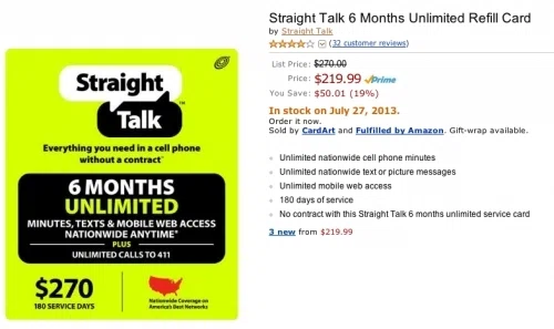 cheapest straight talk airtime card