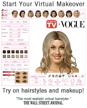 Virtual hairstyle and makeup makeover