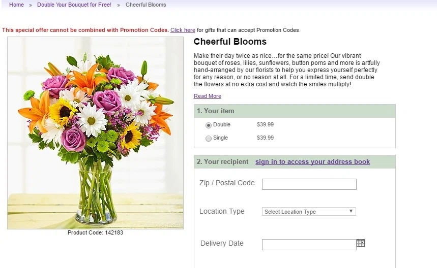 Double Your Bouquet for a Price of One ($39.99) at 1800flowers.com ...