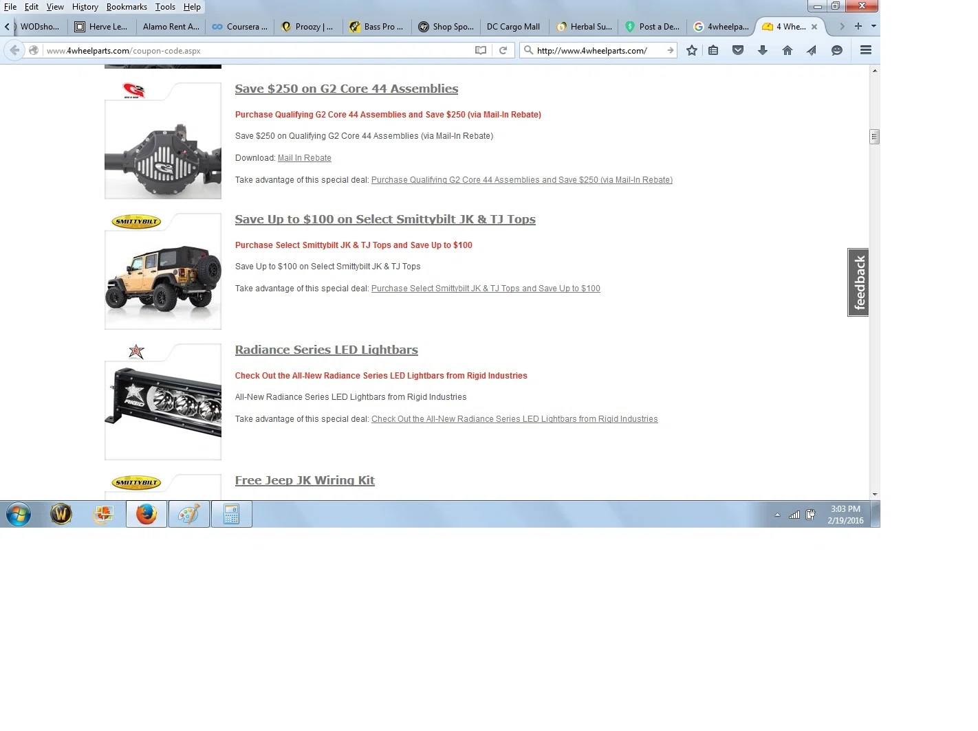 Coupon parts select