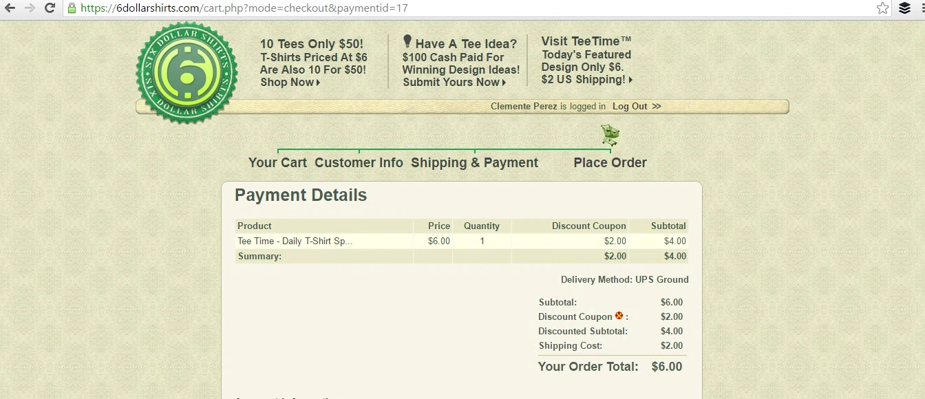 6 dollar shirts redeem discount coupon