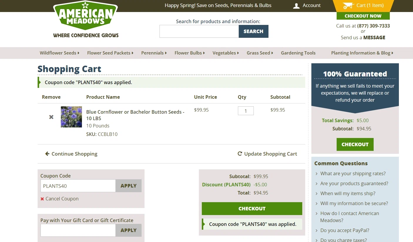 American meadows coupon code