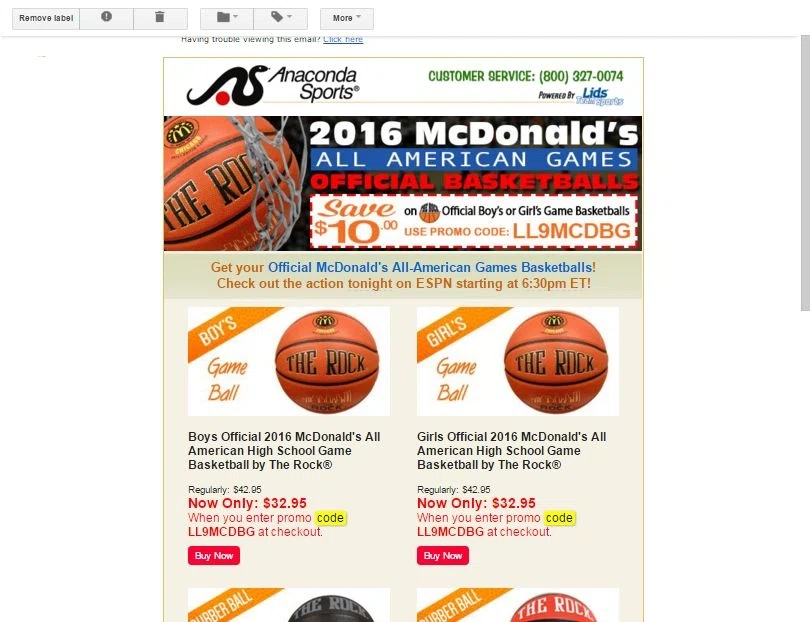 Official sports coupon code
