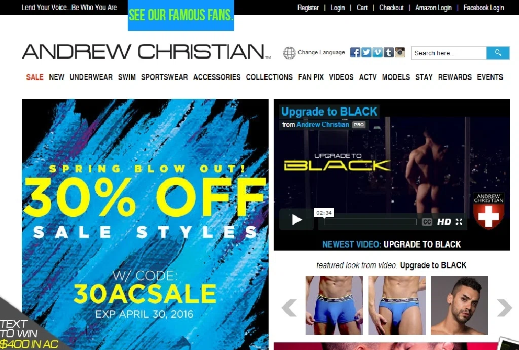 Andrew christian coupons