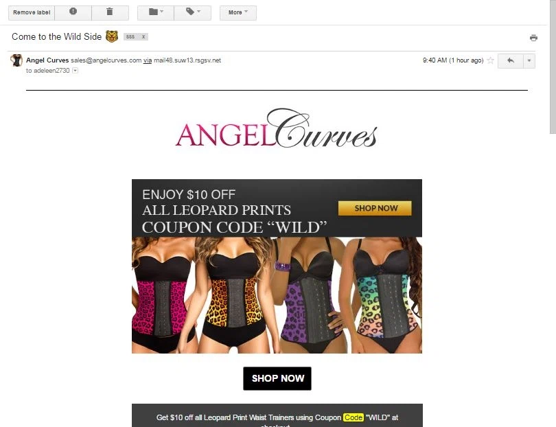 Angel curves coupon code