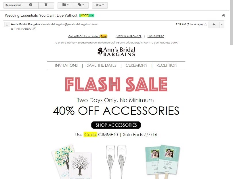 Ann's bridal bargains coupon discount codes
