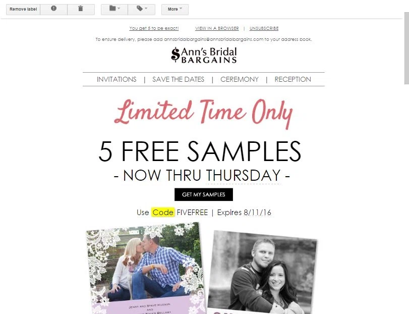 Ann's bridal bargains coupon discount codes