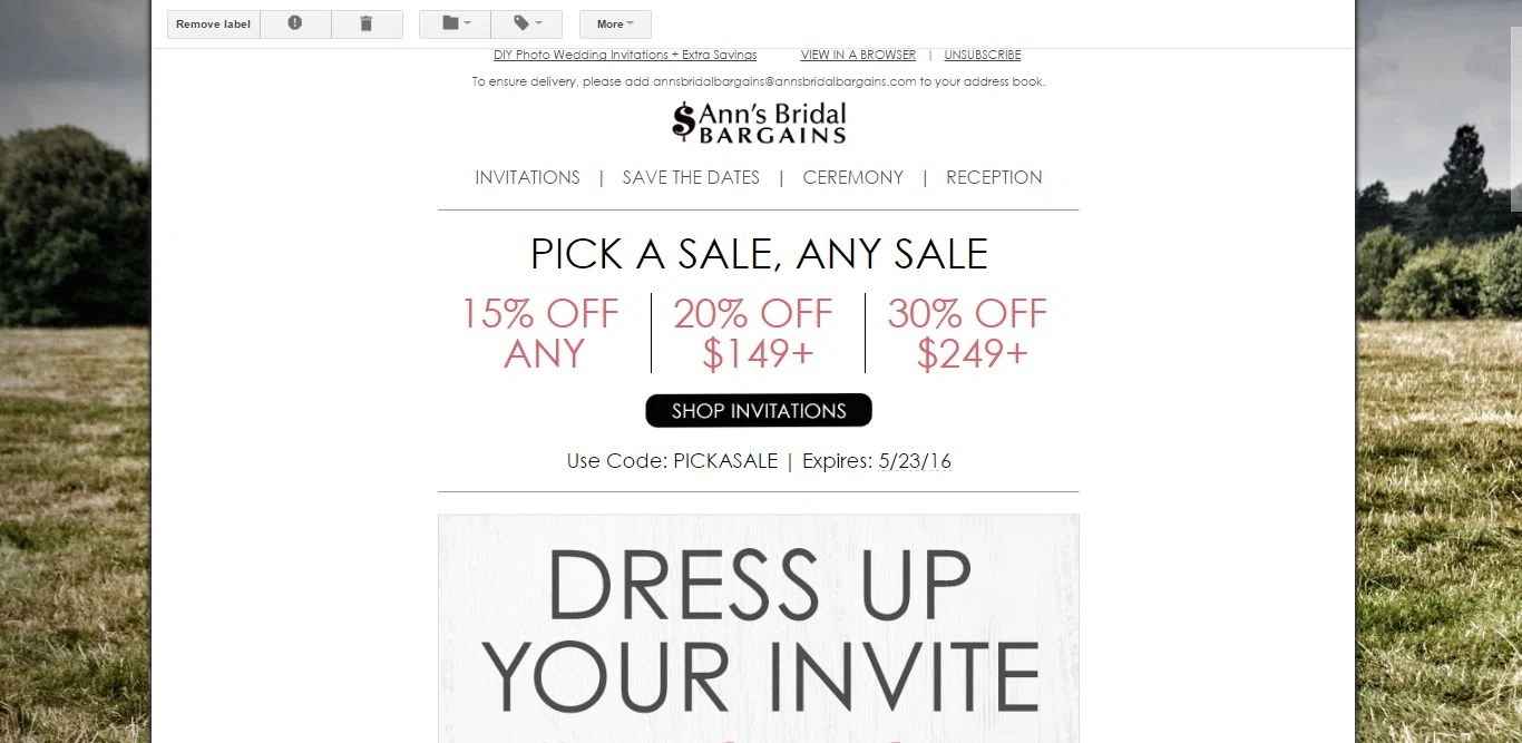 Ann's bridal bargains coupon discount codes