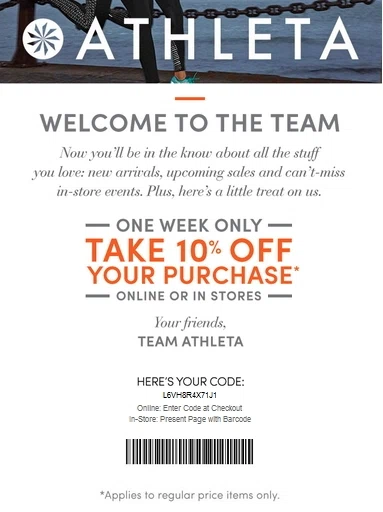 Athleta coupon code