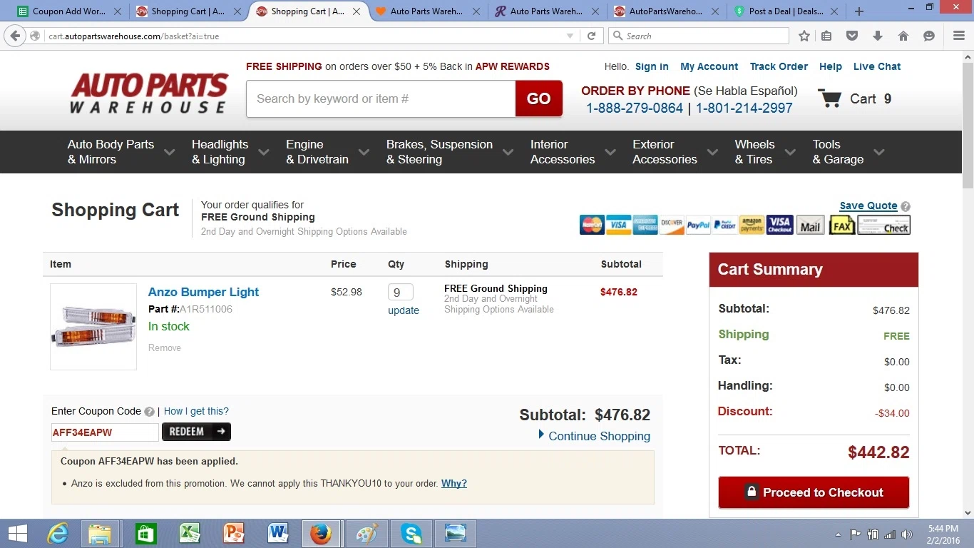 Parts warehouse coupon code