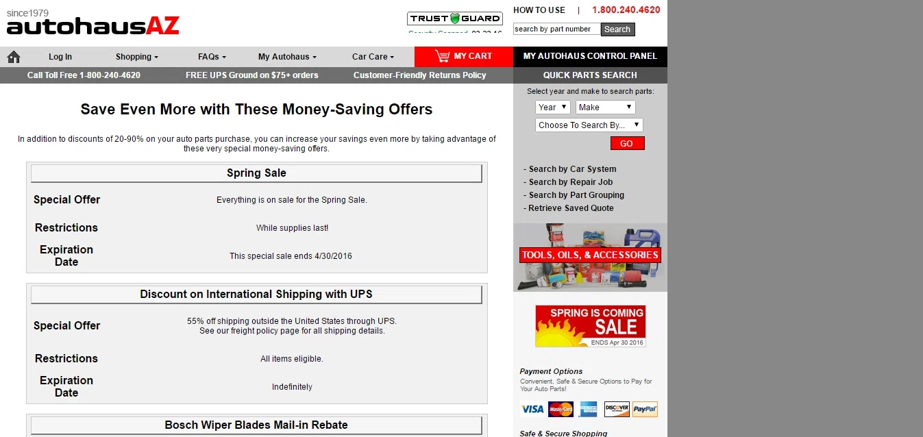 Coupon parts select