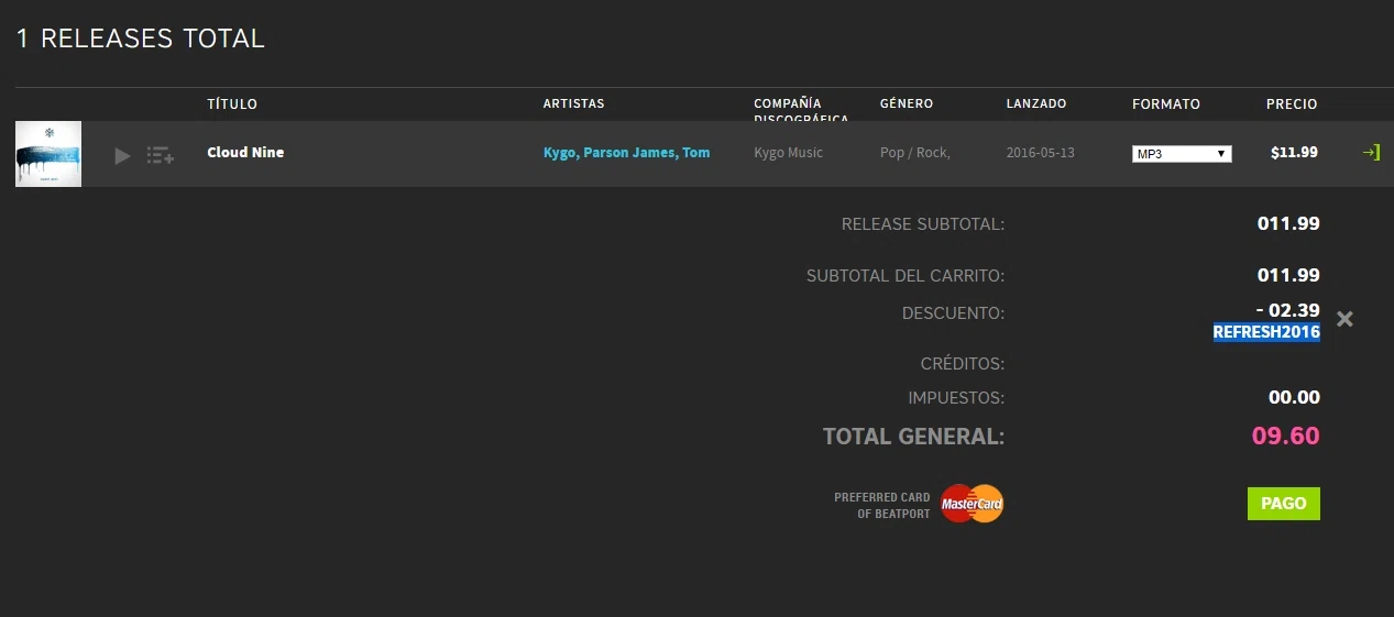 Beatport discount coupon