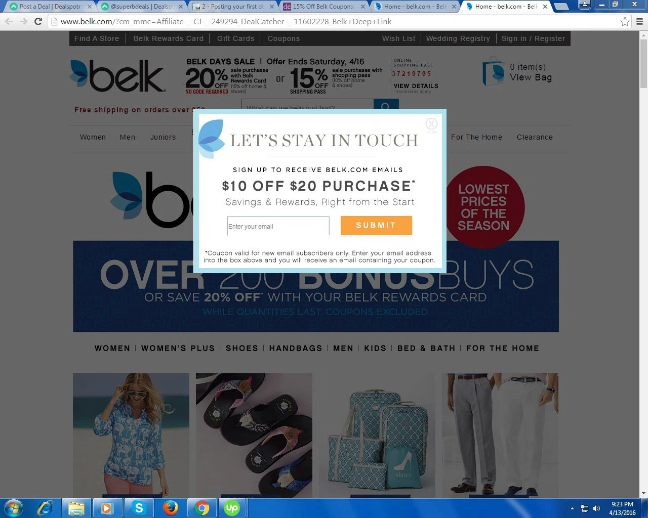 Belk coupon 20 off 100
