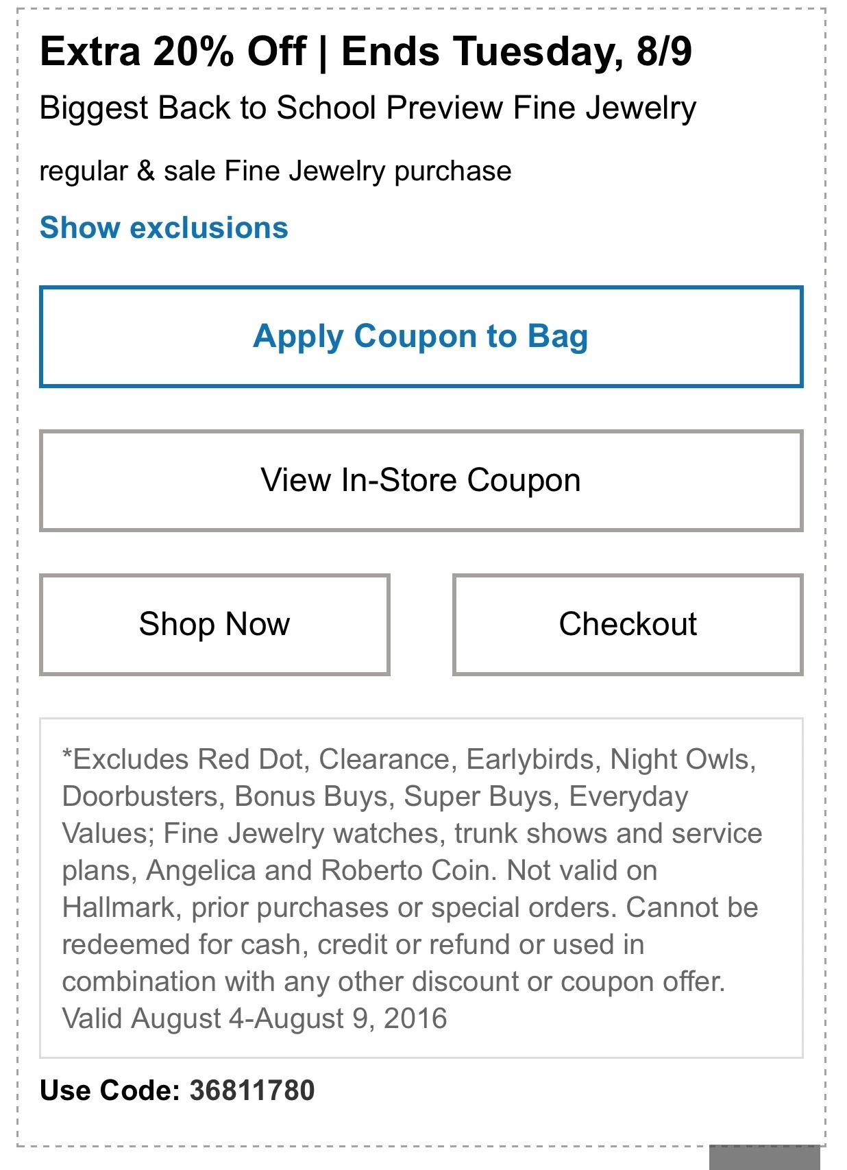 20 off coupon at belk