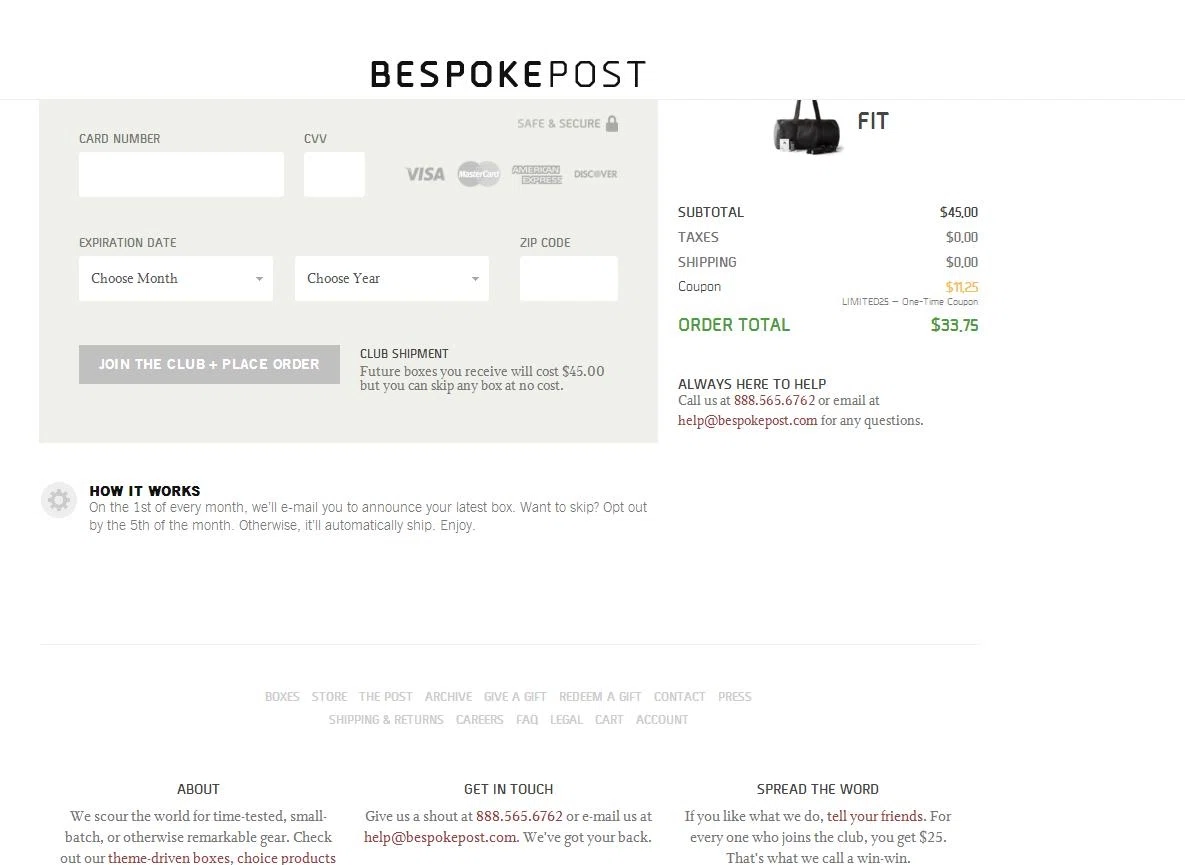 Top Categories Always find 11+ Bespoke Post promo codes and save an extra 15% off your order, plus check all our exclusive codes, special offers and more.