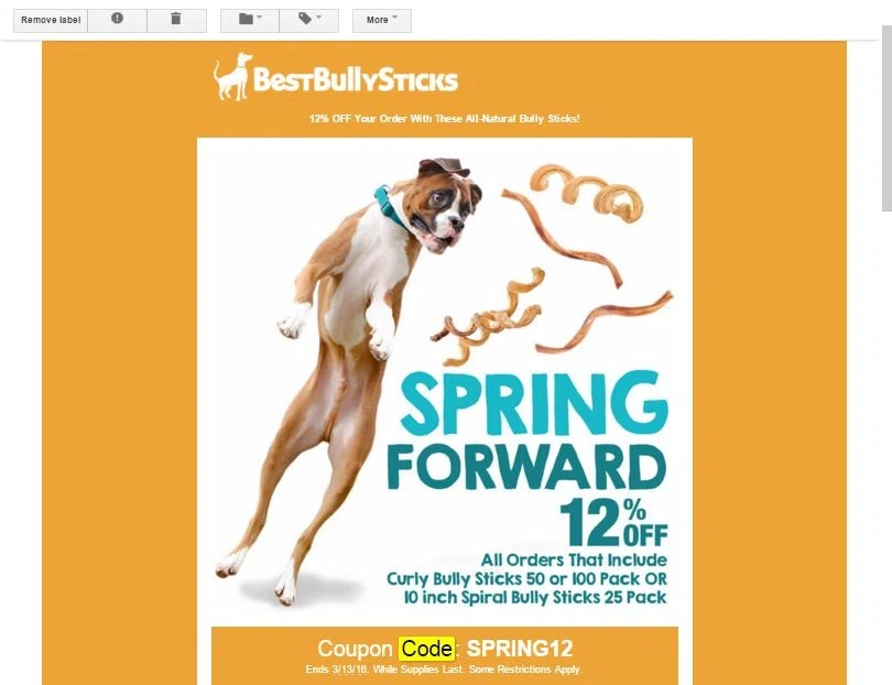 Bully sticks coupon 2018