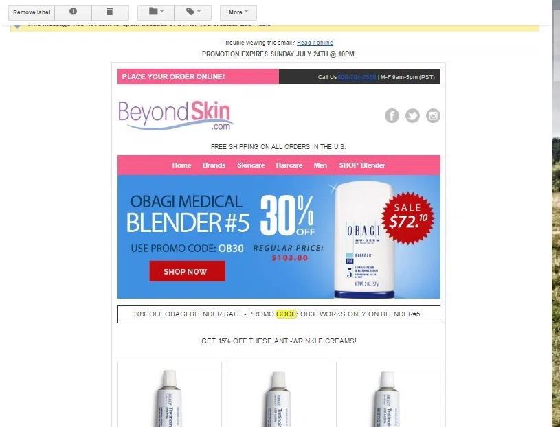 Obagi discount store coupon codes