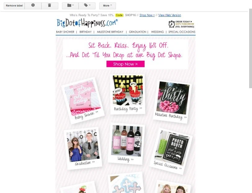 Big dot of happiness coupon code