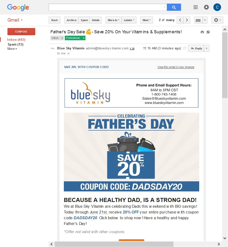Blue sky vitamin coupon code