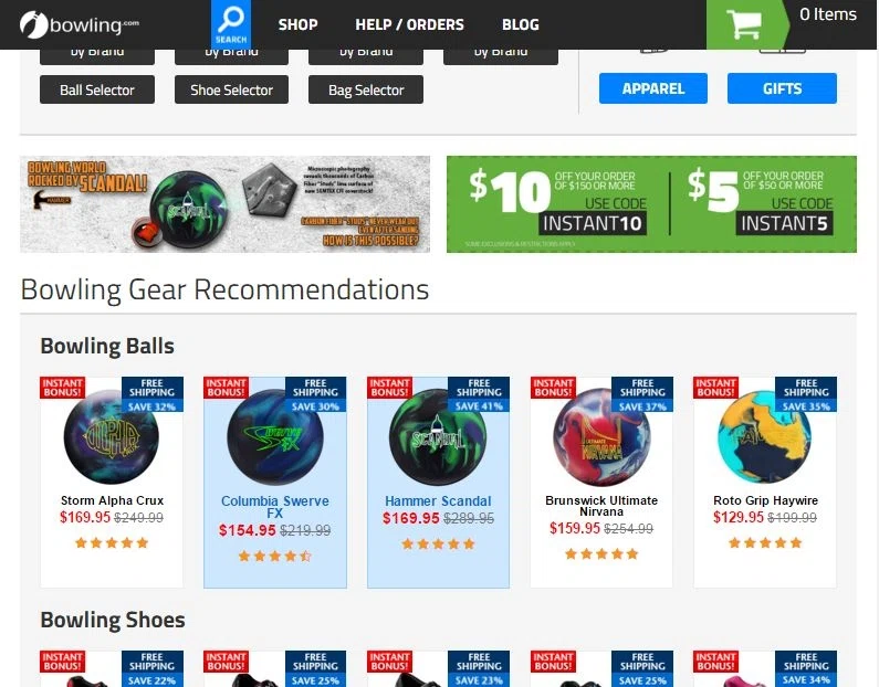 Bowlingball com coupons