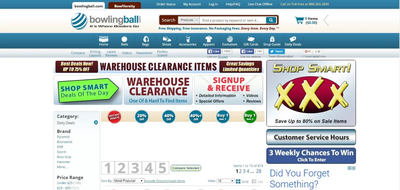 Bowlingball com coupons
