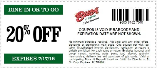 Buca to go coupon Save even more with Meijer mPerks Rewards and Loyalty Program. Clip digital coupons, automatically earn rewards, and receive instant savings at checkout when entering your mPerks ID. Track your progress with our Receipts and Savings Feature. Digital cost savings for Grocery, Pharmacy, Baby, Home, Electronics, Gift Cards, Gas Stations and more!