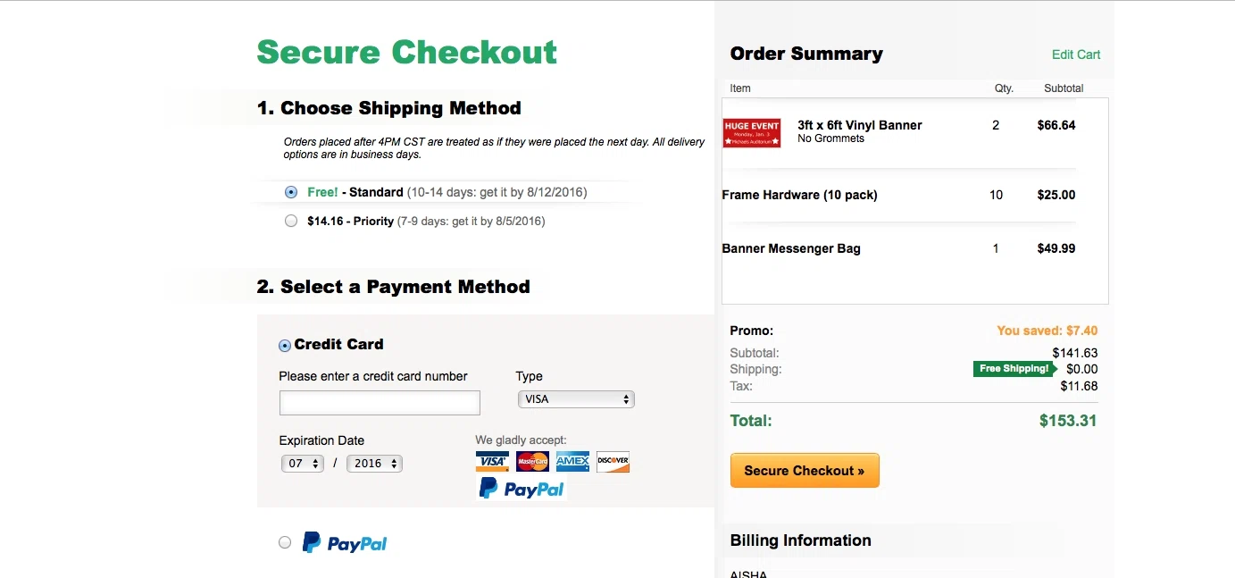 Build a sign coupon code