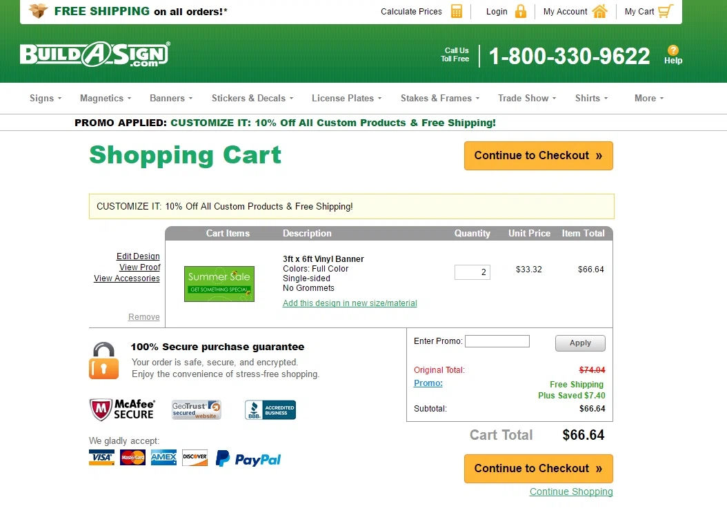 Build a sign coupon code