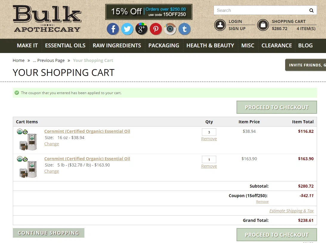 Bulk apothecary coupon code