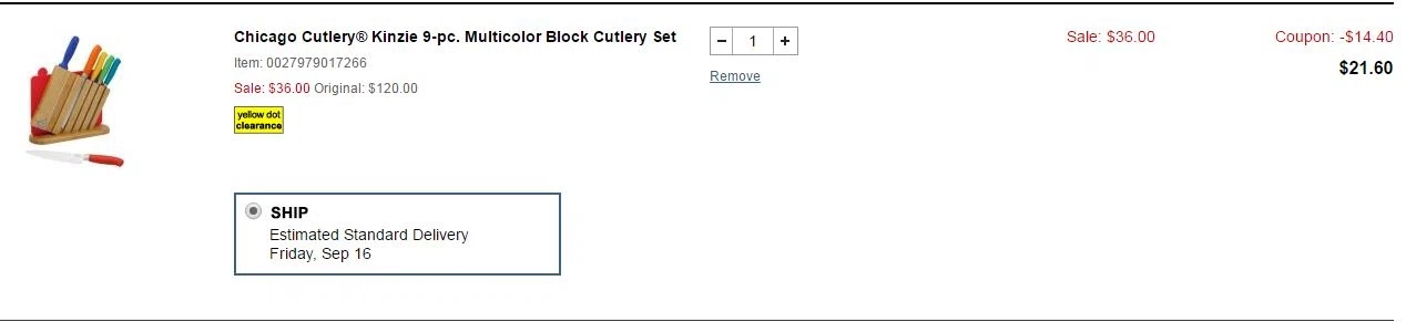 Carson's 40 yellow dot coupon