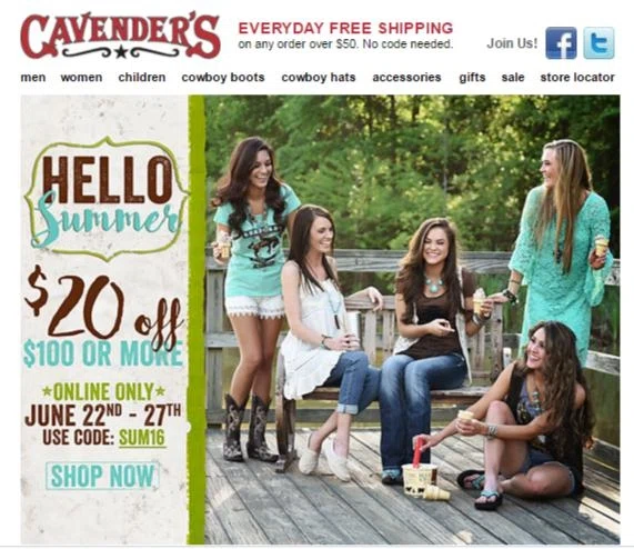 Cavenders coupon code
