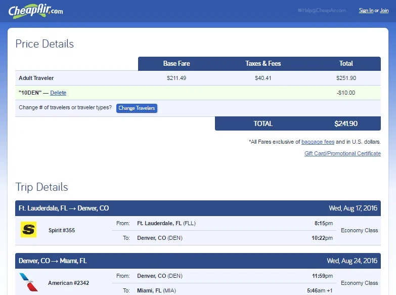 Cheapair coupons