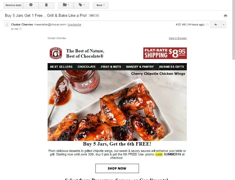 discount coupon chukar cherries