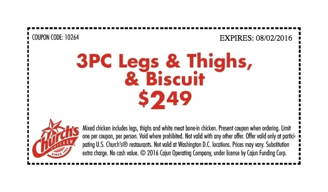 Church's chicken tucson coupons