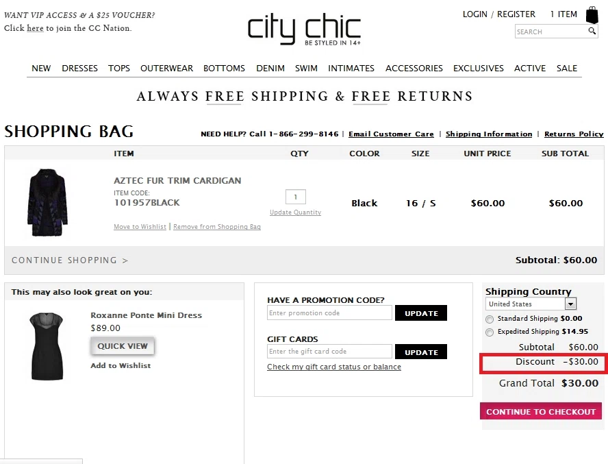 City chic coupon code