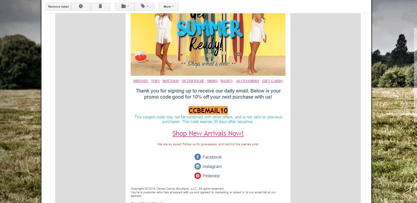 Banner boutique coupon code