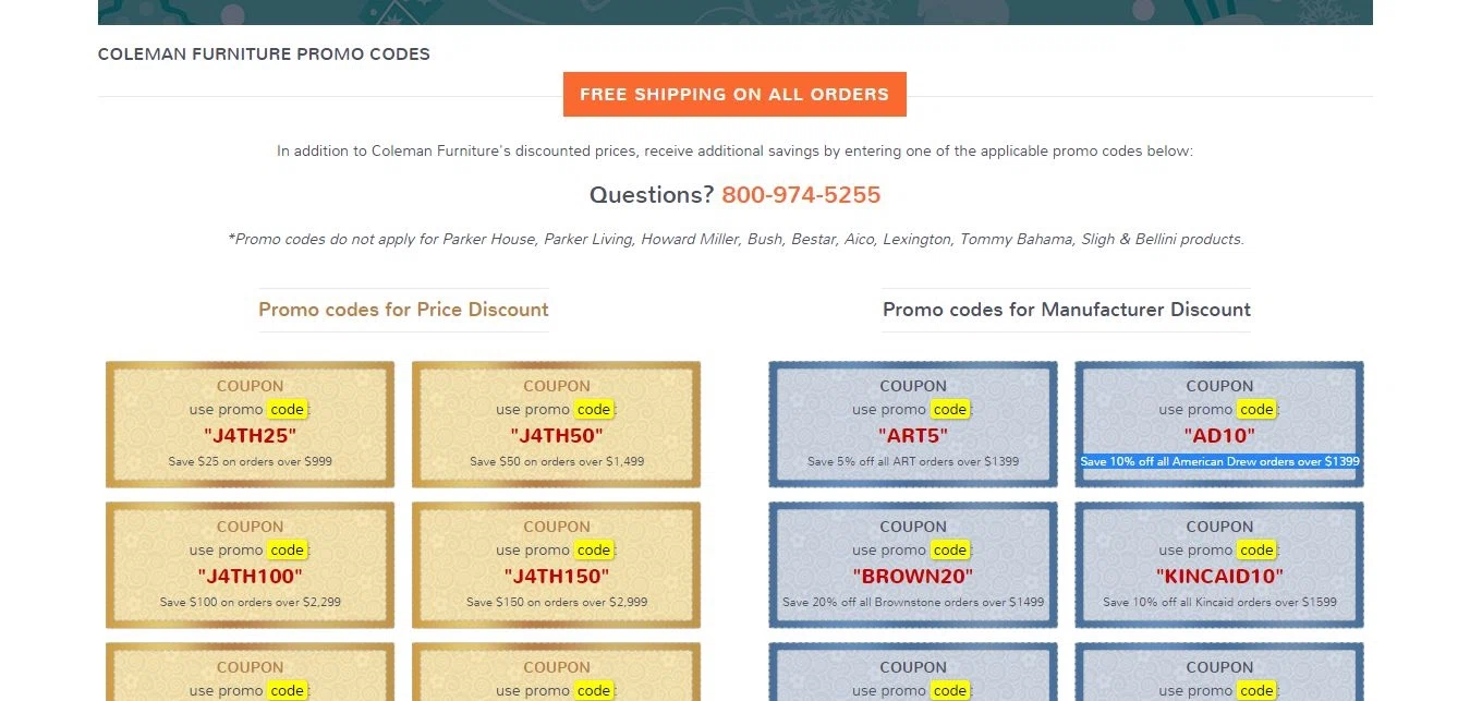 Coleman furniture coupon code