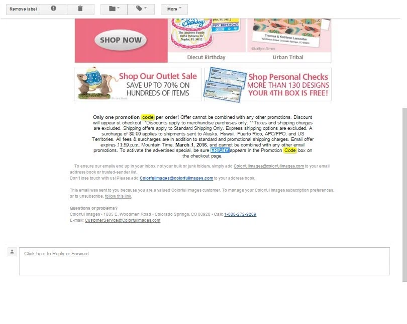 Colorful images coupon code
