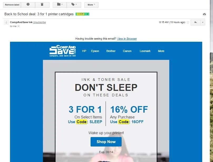 Comp and save coupon code