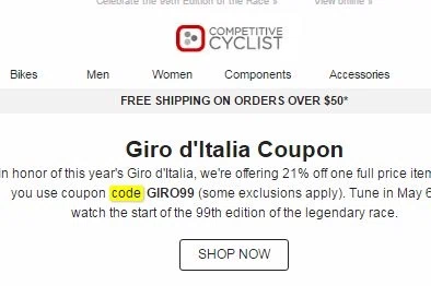 Competitive cyclist coupon code