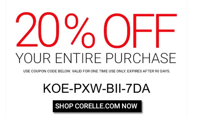 Corelle coupon codes