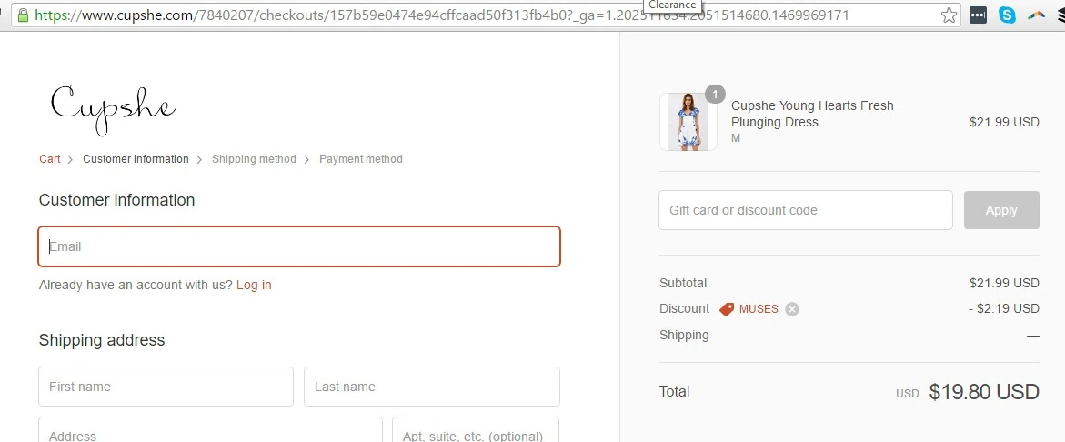 Cupshe coupon code