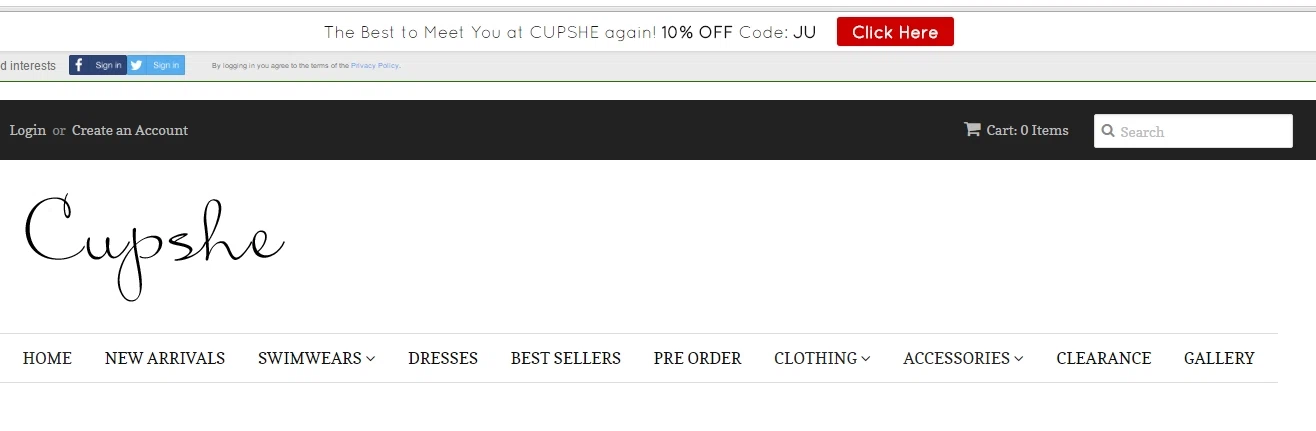 Cupshe coupon code