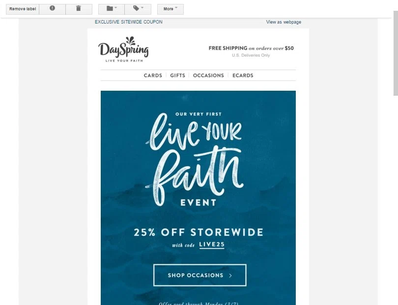 Dayspring coupon code free shipping